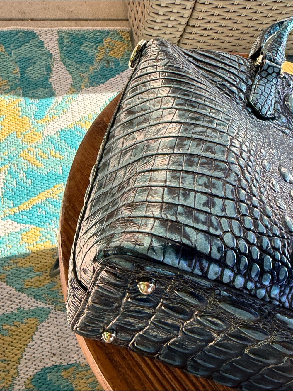 Brahmin Verdigris Large Duxbury Satchel Handbag - Picture 6 of 13